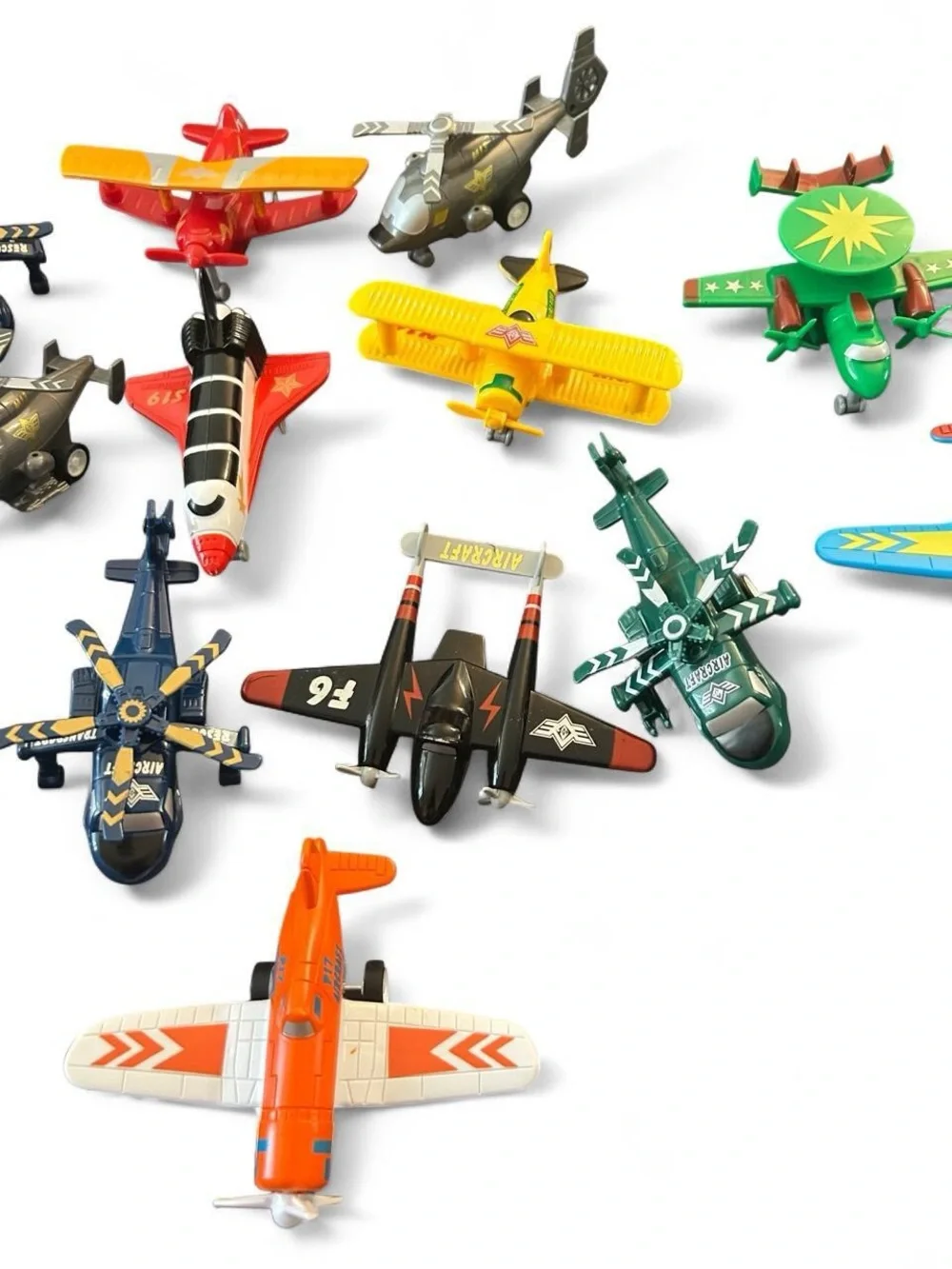 Huge Toy Airplane & Helicopter Lot - Plastic Military & Rescue Fleet - 16pc